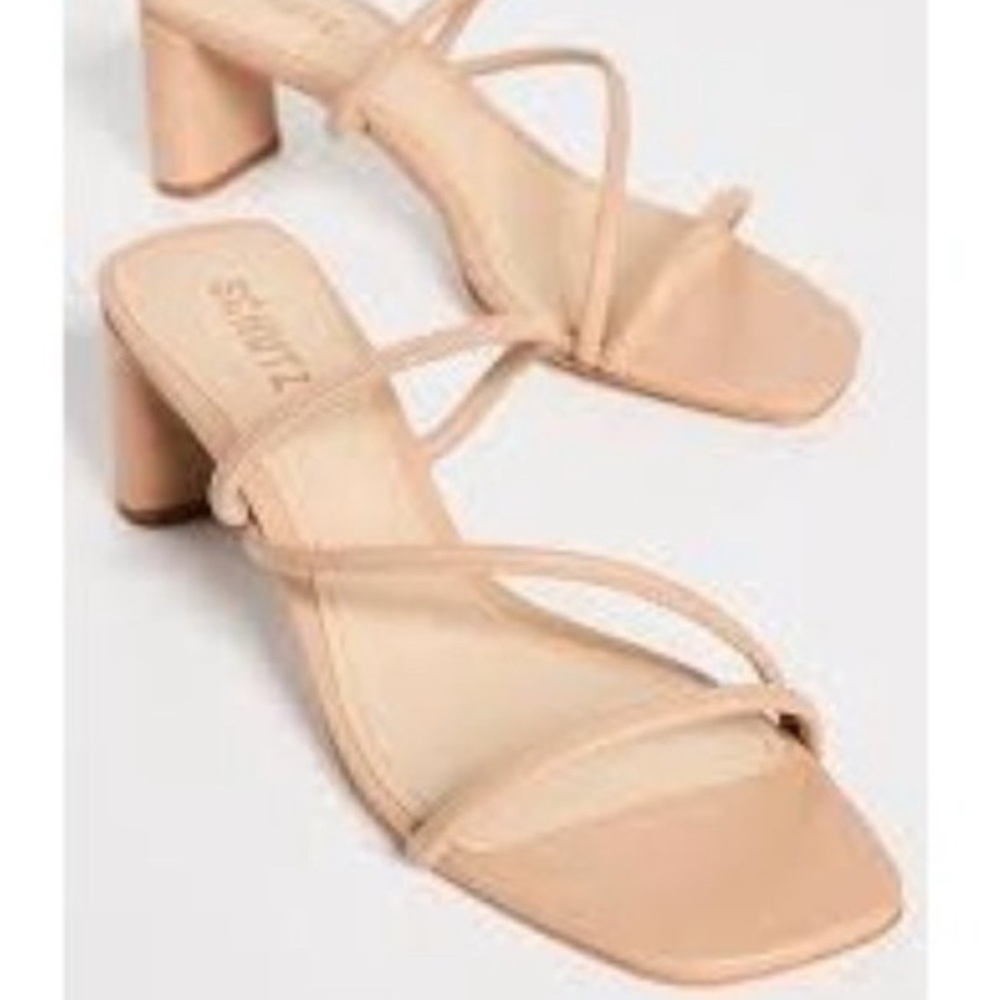 Schutz Chessie Mid Sandal in True Beige - Picture 1 of 9